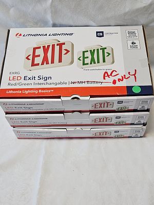 Lithonia Lighting EXRG EL M6 LED Exit Sign. Red And Green Interchangable Sign