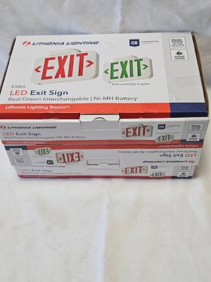 Lithonia Lighting EXRG EL M6 LED Exit Sign. Red And Green Interchangable Sign3 Boxes