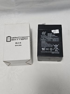 Mighty Max Battery, Mechanic Battery. Meihua Battery model MH640, a 6V 4Ah rechargeable sealed 