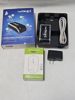 netTALK DUO VoIP Home Phone Adapter Kit, Wireless Mouse