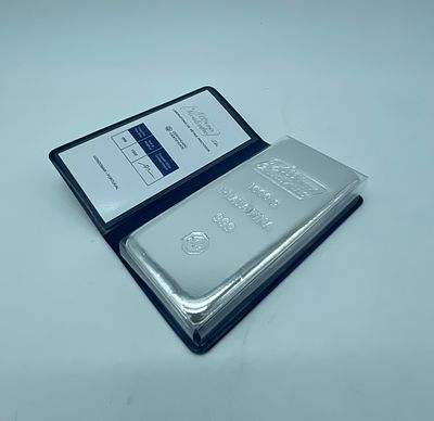 Barra em Prata Fina 1000 Gramas. Com certificado Albino Moutinho, prata fina com toque 0.999%.