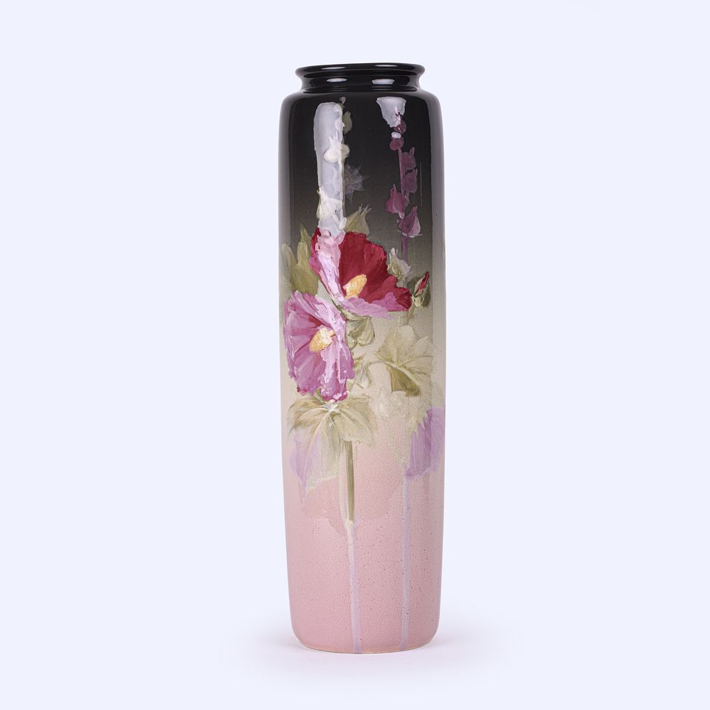 Lot 18: Tall Weller Pottery Eocean Rose Vase