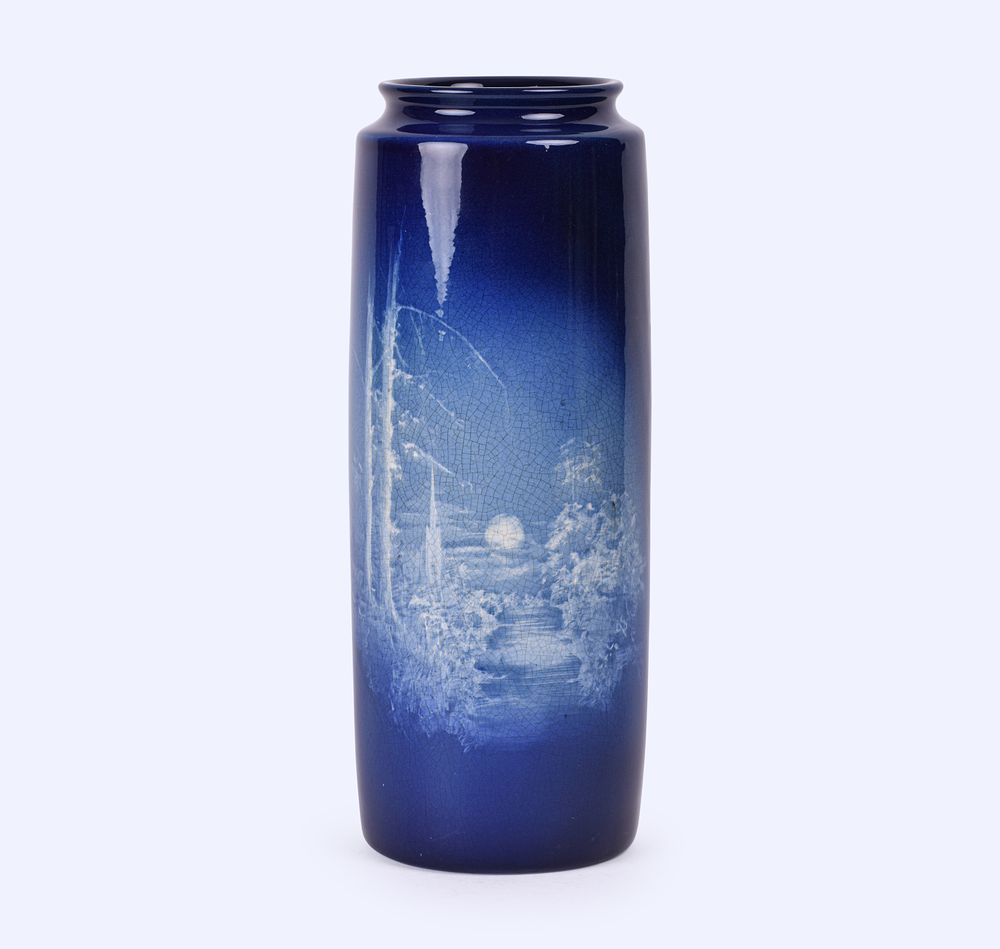 Lot 30: Weller Pottery Blue Louwelsa Scenic Vase