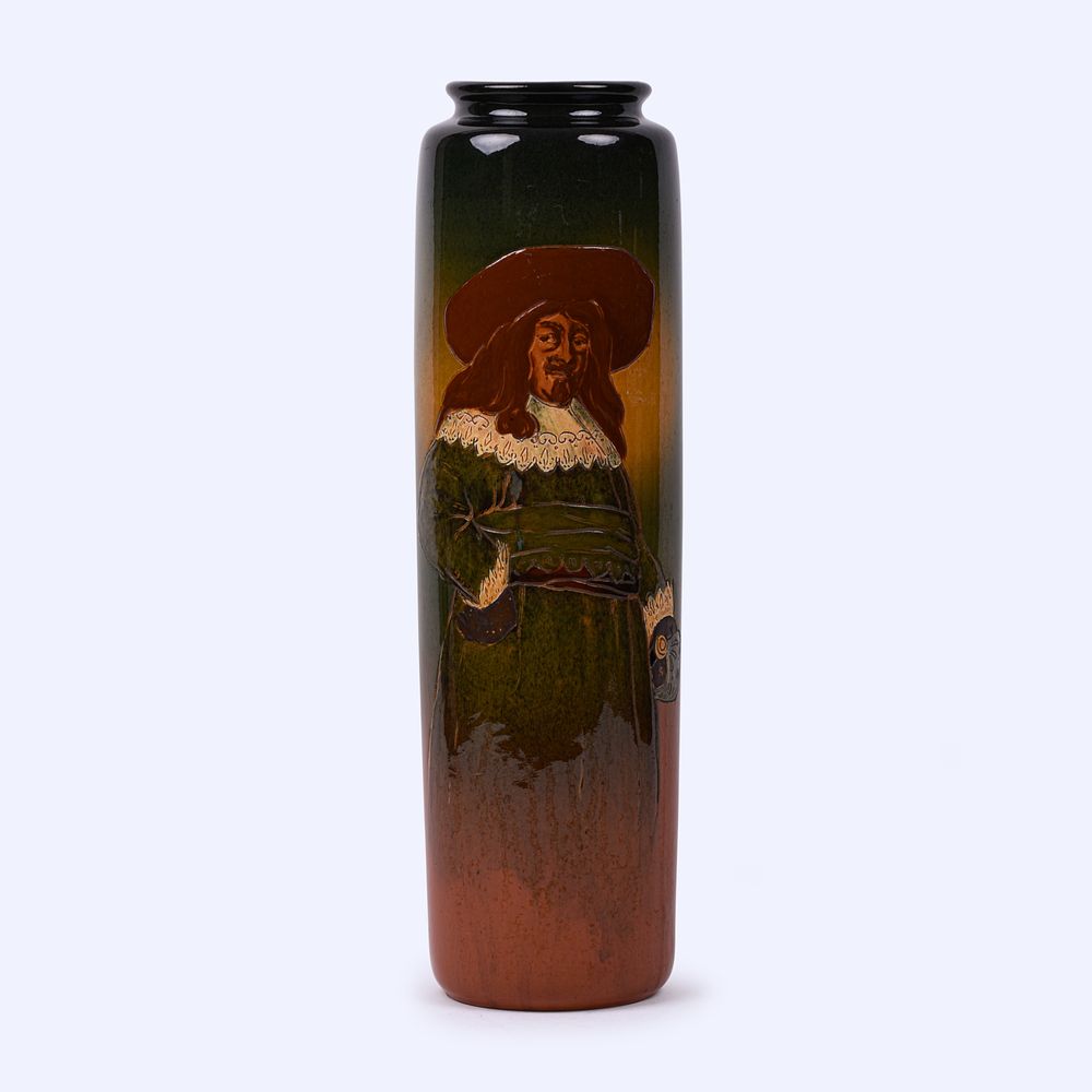 Lot 31: Tall Weller Pottery Dickens Ware Vase