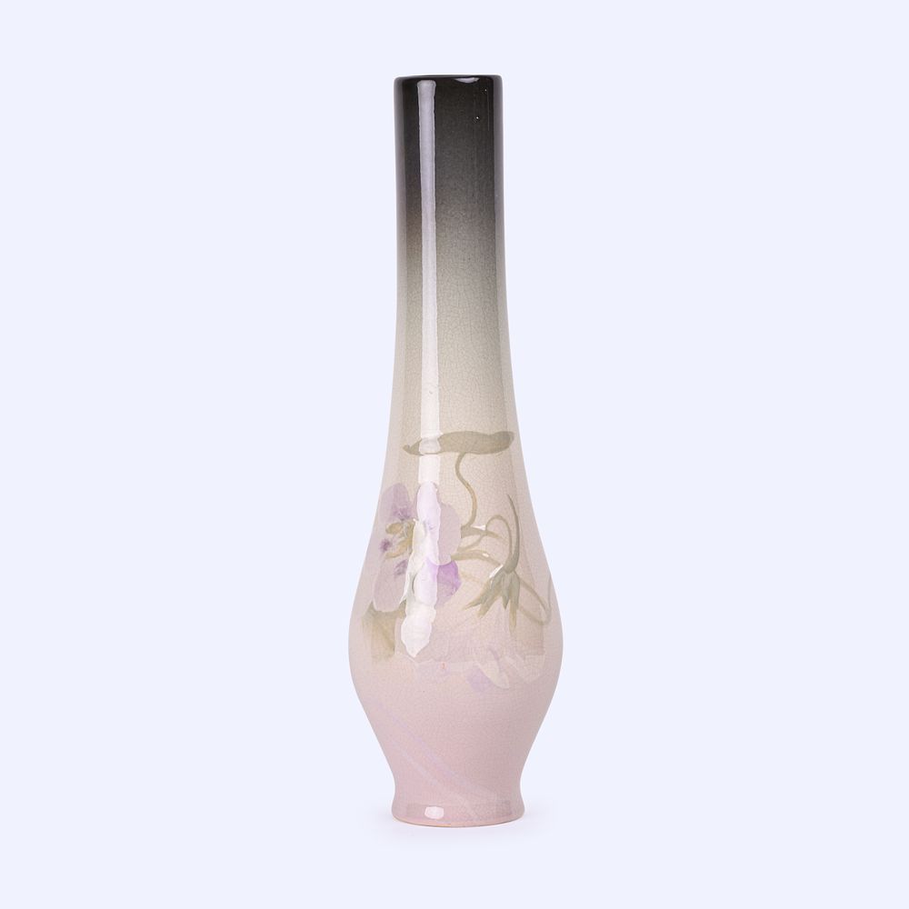 Lot 38: Tall Weller Pottery Eocean Rose Vase