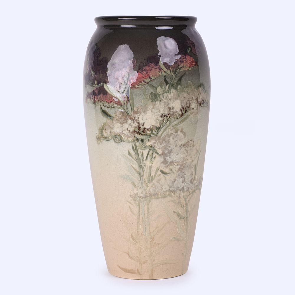 Lot 39: Tall Weller Pottery Eocean Rose Vase