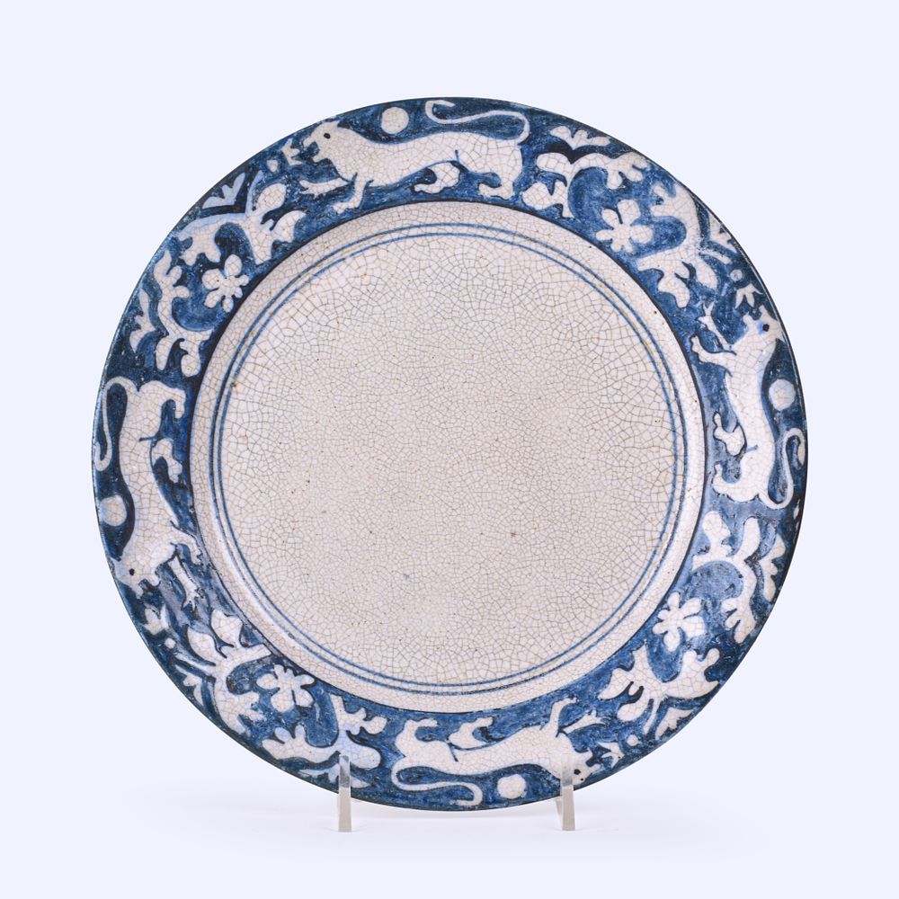 Lot 49: Dedham Pottery Lion Plate