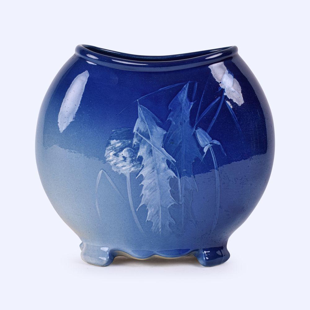 Lot 65: Weller Pottery Blue Louwelsa Pillow Vase