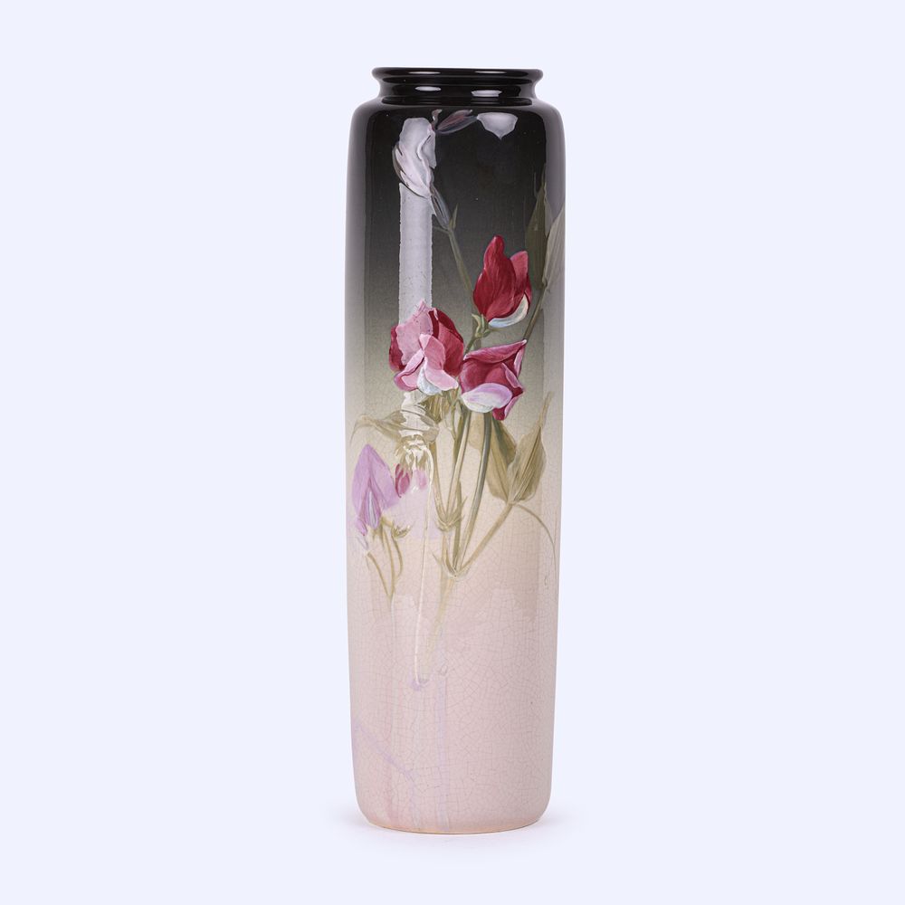 Lot 72: Tall Weller Pottery Eocean Rose Vase