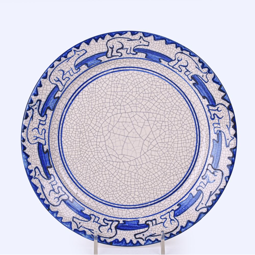 Lot 90: Dedham Pottery Polar Bear Plate