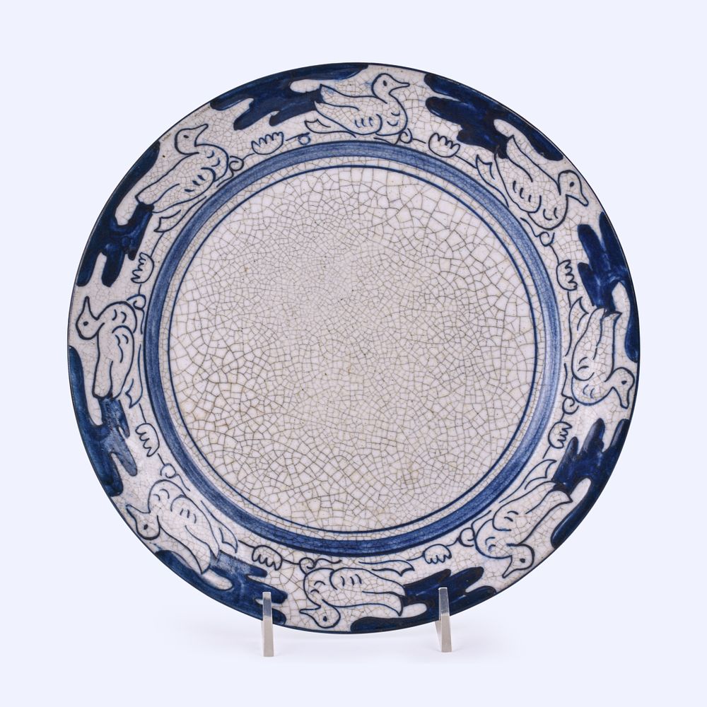 Lot 100: Dedham Pottery Ducks Plate