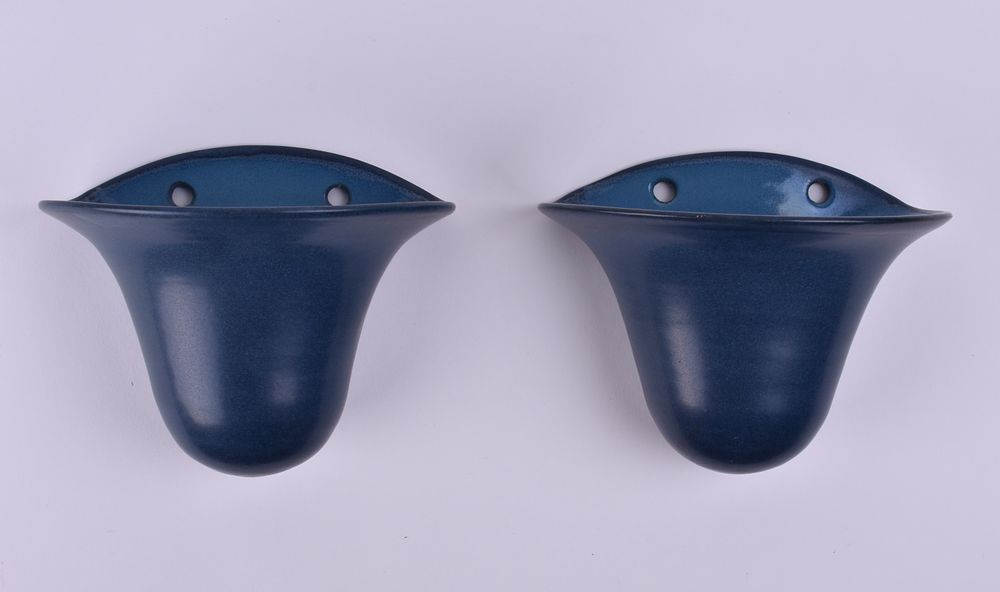 Lot 108: Pair of Marblehead Pottery Wall Pockets