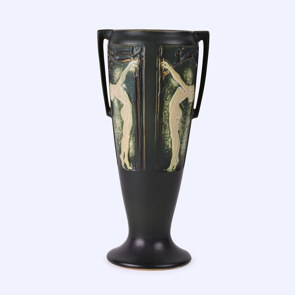 Lot 116: Roseville Pottery Green Panel Vase