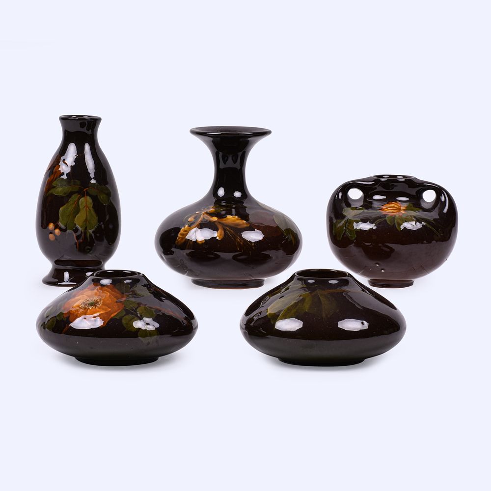 Lot 156: Five Cambridge Art Pottery Standard Glaze Vases