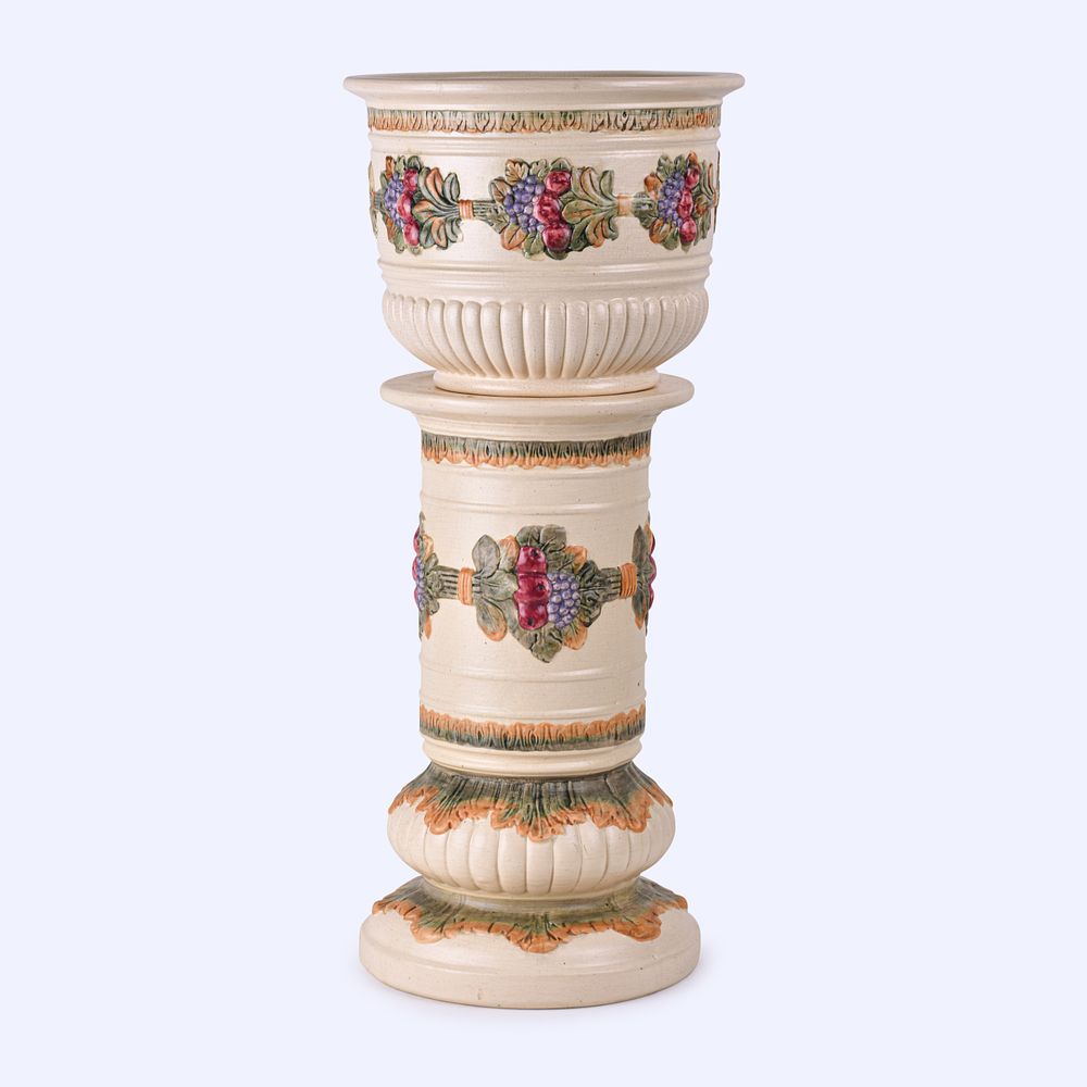 Lot 176: Weller Pottery Roma Jardiniere and Pedestal