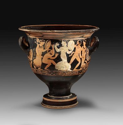 Large Attic red-figure bell-krater of the Black Thyrsus Painter. 360 - 350 BC. Height 34,3cm, &oslash; 