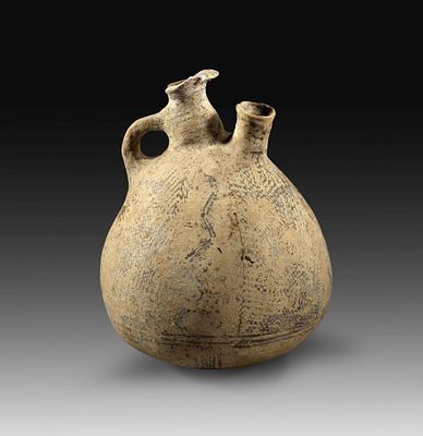 Middle Bronze Aged jug of the Handmade White Painted Ware. Middle Bronze Aged jug of the 