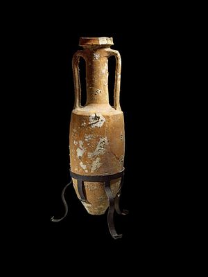 Roman transport amphora for wine type Dressel 1B. Produced at the Tyrrhenian Coast, about 120 - 