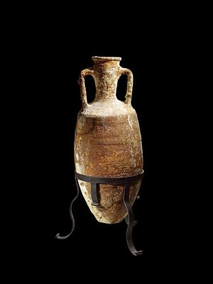 Roman transport amphora for wine type Dressel 2-4. Produced in Italy and the Baetica, about 65 