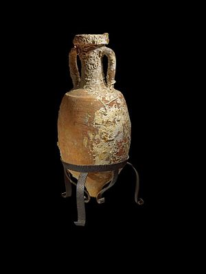 Roman transport amphora for olive oil type Lamboglia 2. Produced at the Adria Coast of Italy 