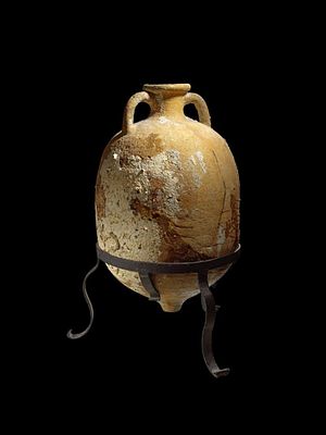 Roman transport amphora for olive oil type Dressel 25. Produced at the Southern Adria Coast of 