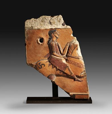 Fragment of a Phrygian architectural plaque. Last quarter 6th century BC. Height 28,9cm, width 