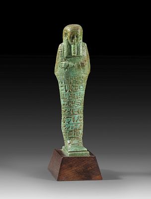 Shabti of Imipasheryhapy. Shabti of Imipasheryhapy of turquoise faience, H 14.7cm (without 