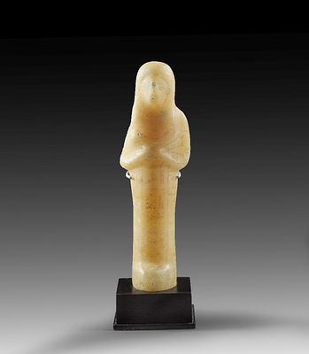 Shabti of Mentu-Imen. New Kingdom, 19th/20th dynasty, Ramesside, ca. 1292-1070 BC. Alabaster 