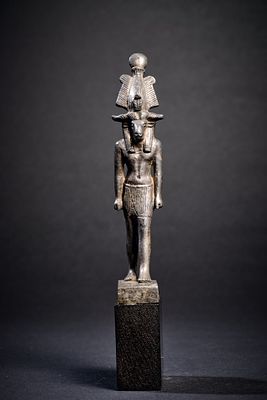Silver figurine of Herischef. Solid silver figurine depicting the ram-headed god Heryshaf (or 