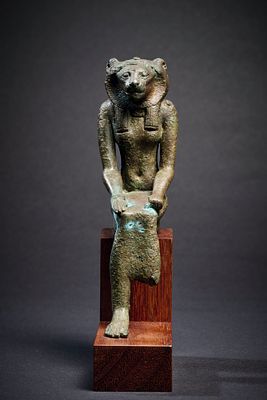 Bronze statuette of Sachmet. Bronze statuette of goddess Sachmet. Late Period, 26th - 30th 