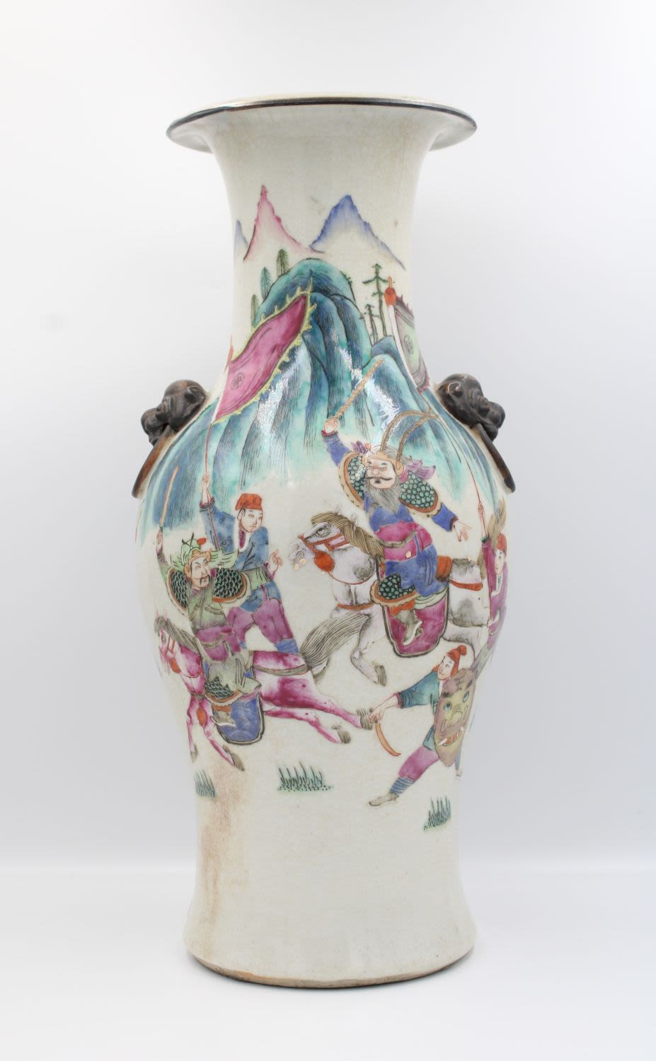 Lot 64: Elegant 19th century Chinese famille rose vase with...