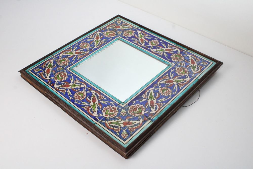 Lot 146: Ottoman Floral Mirror (20th Century): This exquisite mirror...