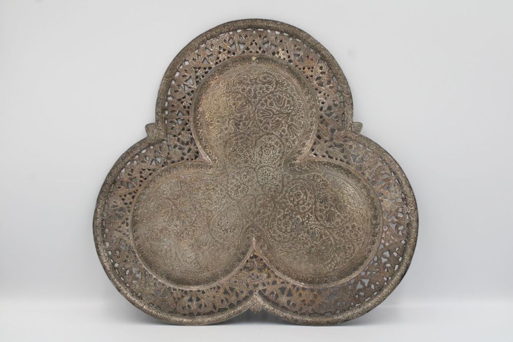 Lot 159: Pair of Elegant Kashmiri Trays with Unique Artistry.