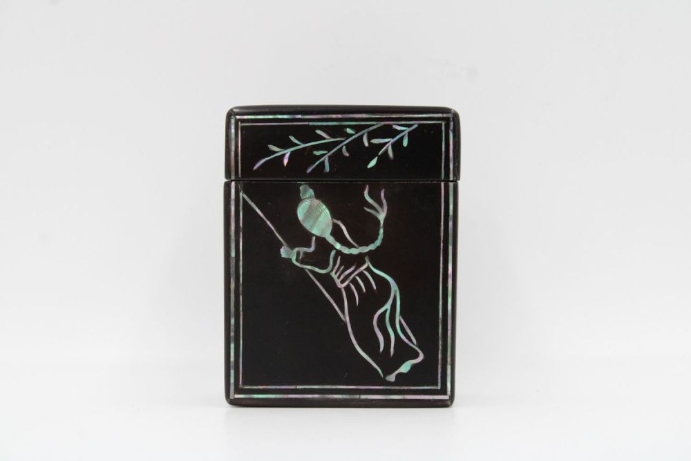 Lot 176: Japanese paper-mache box.