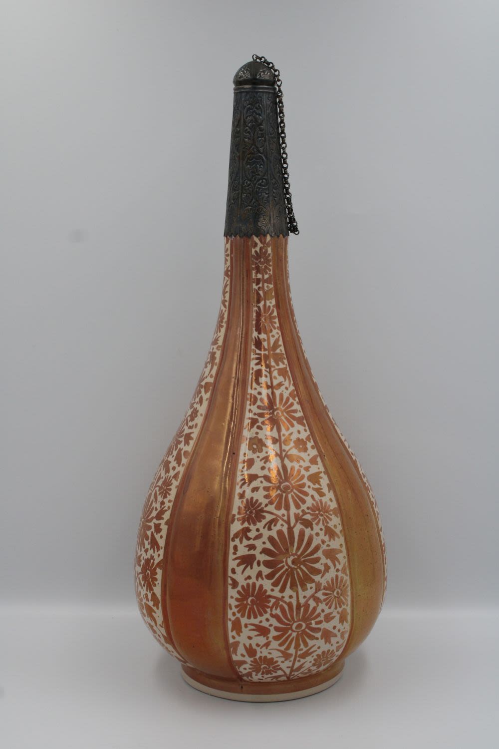 Lot 185: Gorgeous 19th-century Ottoman-era Turkish glass bottle, resplendent in...