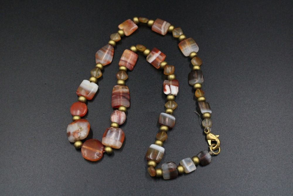 Lot 187: Ancient Bakhterian Aqeeq necklace, a true historical gem.