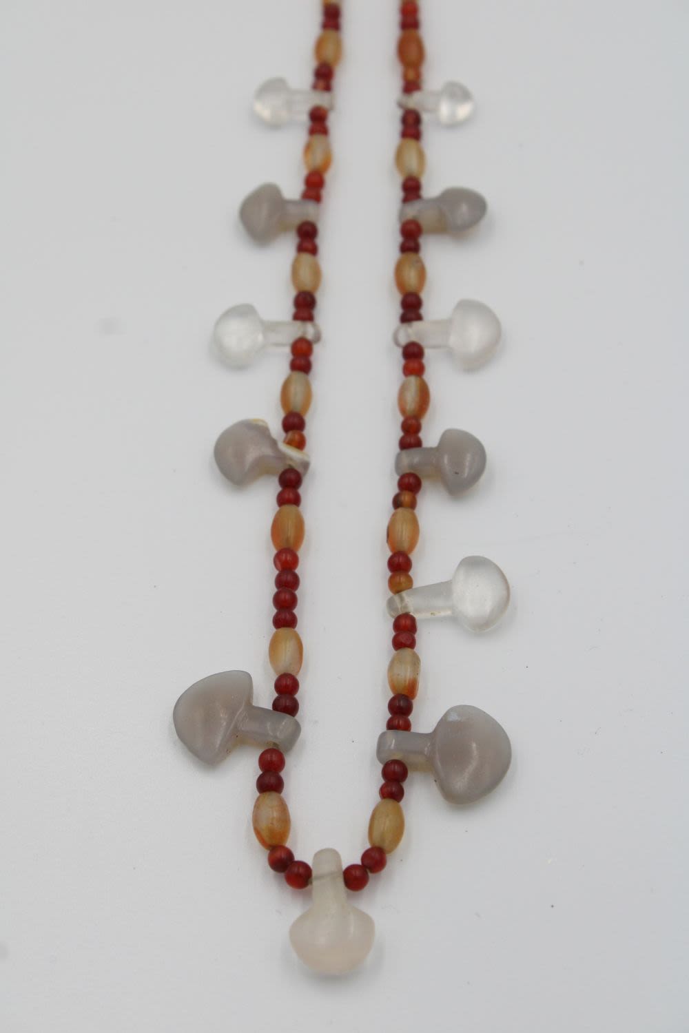 Lot 208: Egyptian agate and crystal necklace, approximately 26 cm...