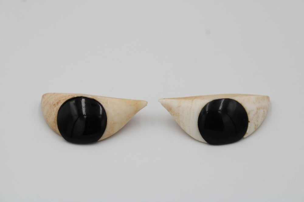 Lot 217: Pair of Egyptian eyes, crafted from marble and...