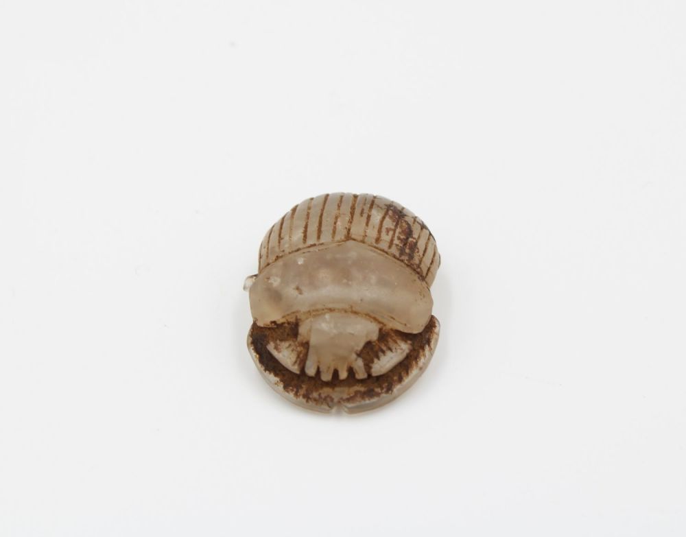 Lot 228: EGYPTIAN UNPOLISHED CRYSTAL SCARAB PENDANT - A Mesmerising...