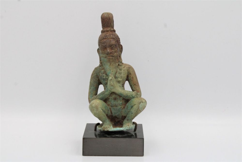 Lot 233: Bronze Statue of a Hermit in Prayer (10th...