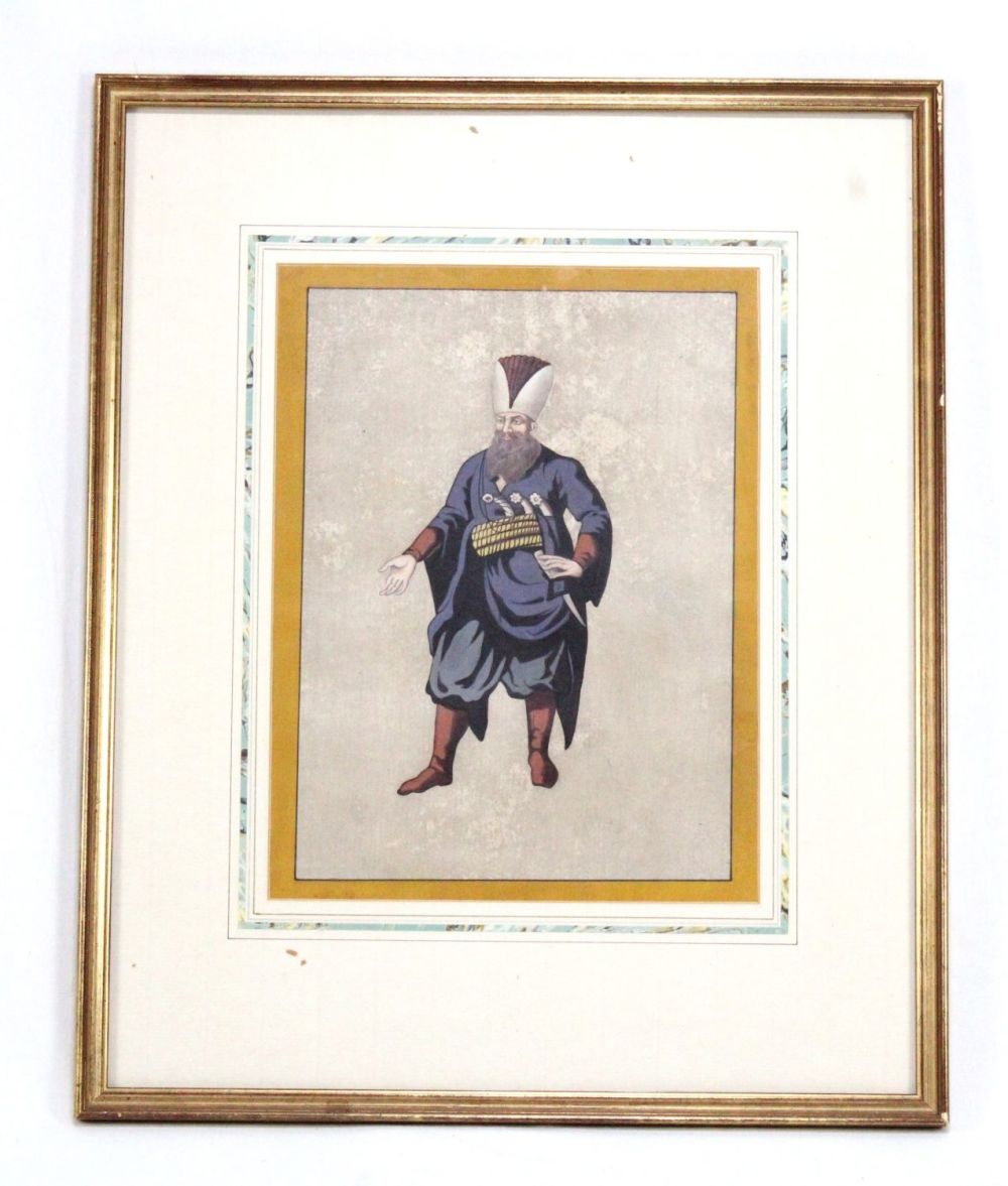 Lot 97: An Ottoman Painting of a Man with Weapons...