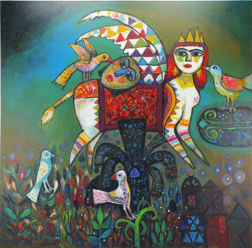 Lot 112: An Iraqi Oil on Canvas Painting