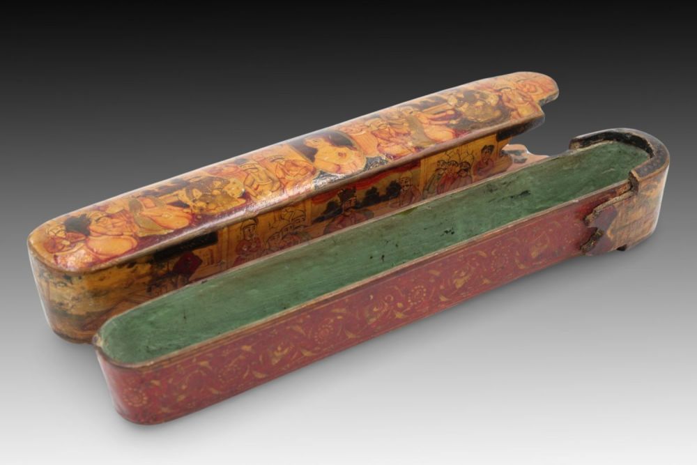 Lot 120: A Beautiful Persian Handmade Qajar Qalamdan/Pen Box from...