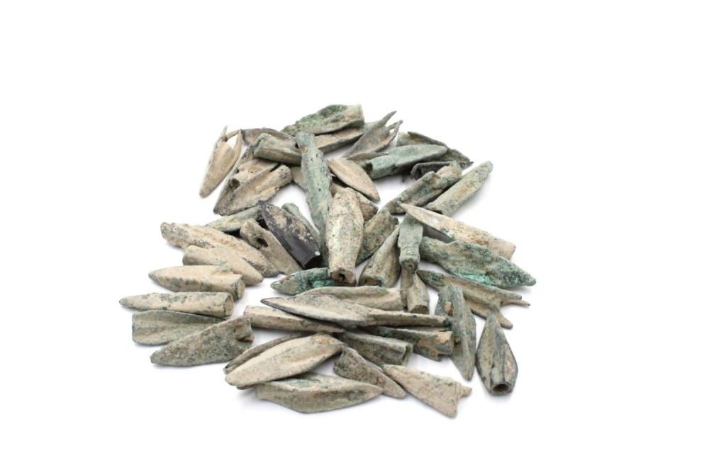 Lot 144: A Lot of 50 Small Bronze Arrow Heads...