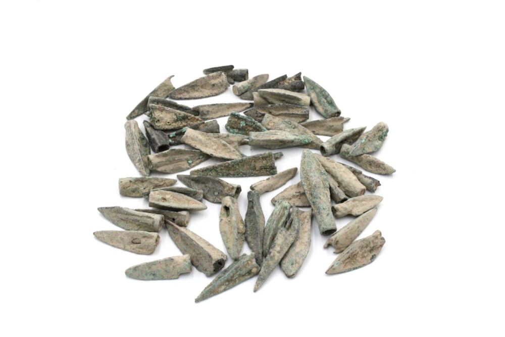 Lot 146: A Lot of 50 Small Bronze Arrow Heads...