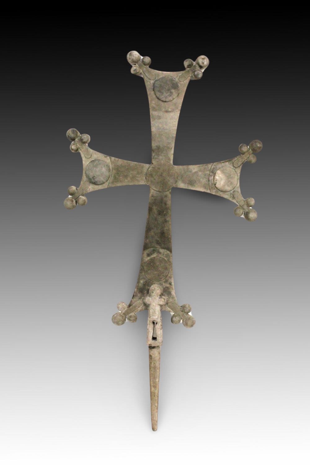 Lot 168: A Byzantine Bronze and Iron Processional Cross Probably...