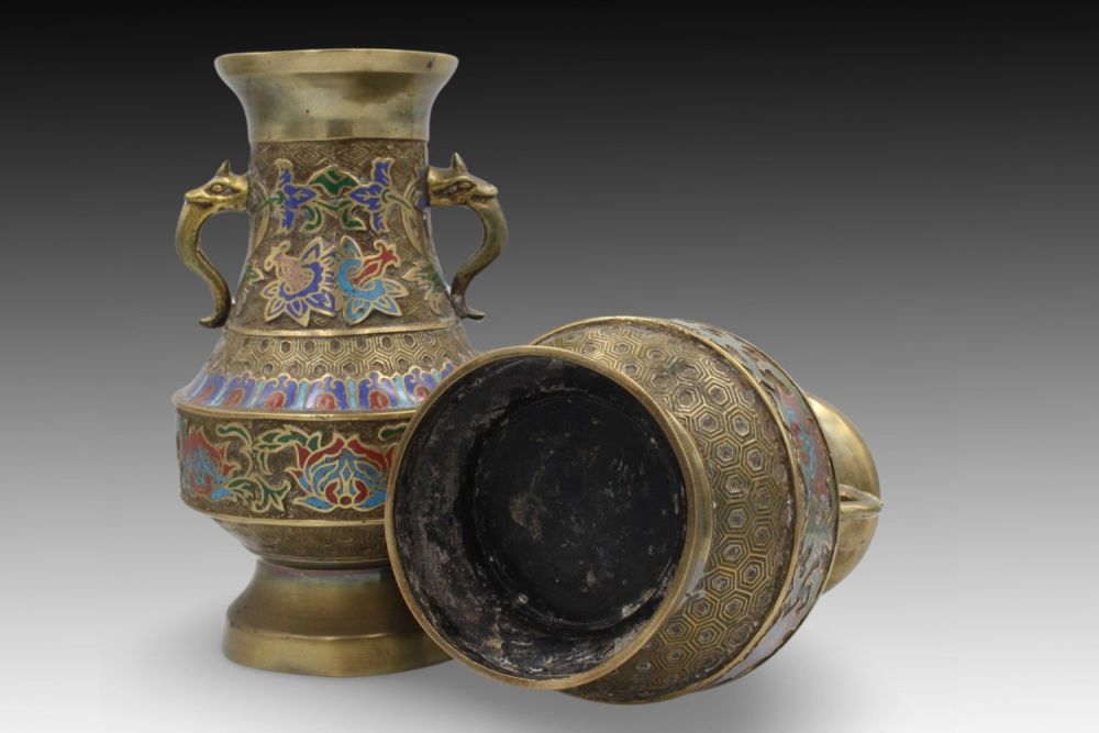 Lot 178: A Pair of Chinese Cloisonné Vases from the...