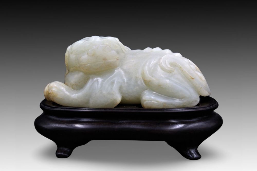 Lot 185: A Chinese Rare Jade Carving of a Mythical...