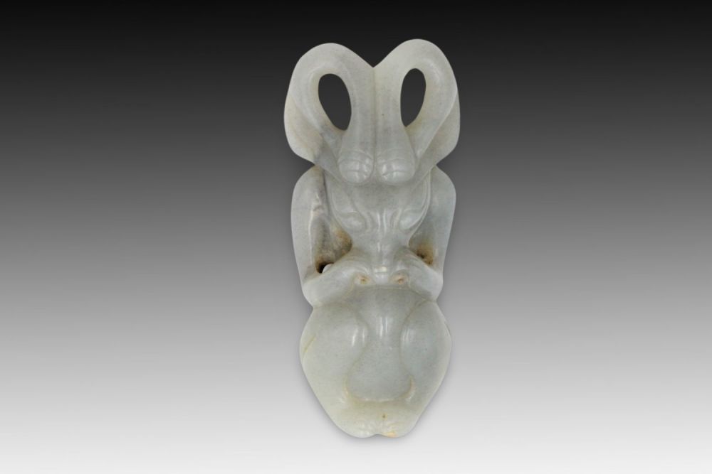Lot 188: A Chinese Hongshan Culture Hetian Jade Sun God...