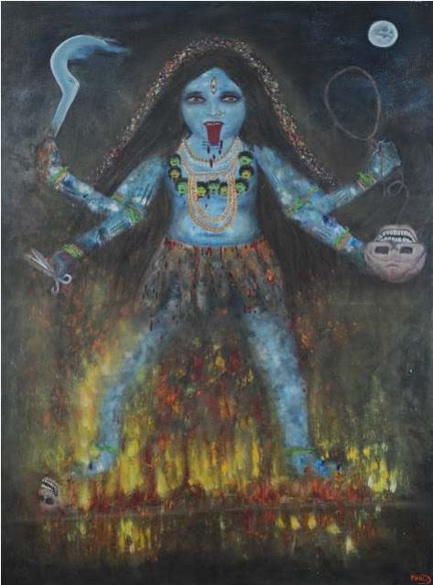 Lot 287: "Kali Maa" by Mansi Dovhal: This stunning artwork,...